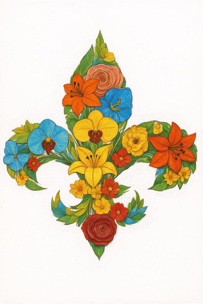 4 Fleur de lis unique flower image designs jpg, pdf, webp, png