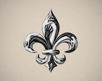 Louisiana Louisiana Flowing Hands Fleur de Lis png jpg pdf webp Digital Download - New Orleans NOLA - Cricut Cut File - Instant Download
