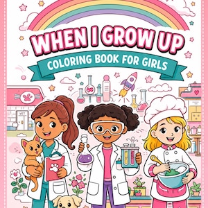 Girls Career Coloring Book Inspiring Future Professionals Digital Download