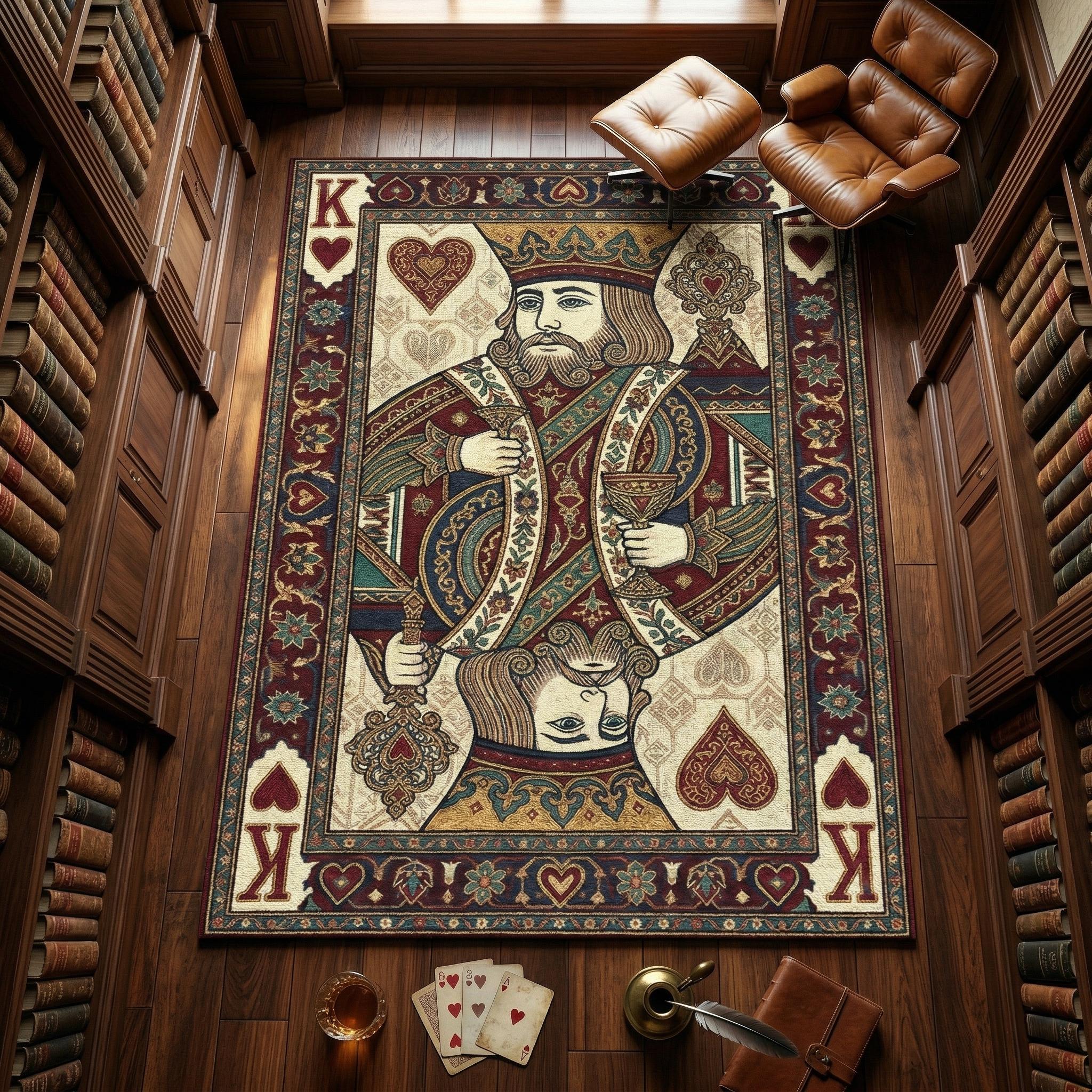 Custom Vintage King Playing Card Rug Classic Poker Design Carpet ...