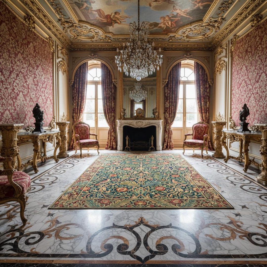 William Morris Style Arts and Crafts Floral Rug for Classic Victorian ...