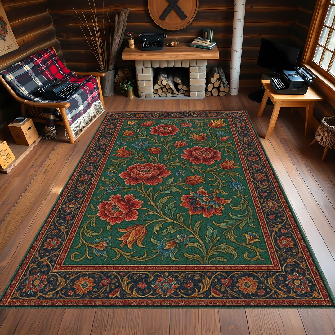 Traditional Vintage Floral Rug for Rustic Farmhouse Living Rooms ...