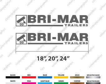 18" to 24" Bri-Mar Trailers Logo Decal Sticker - Pair (x2)