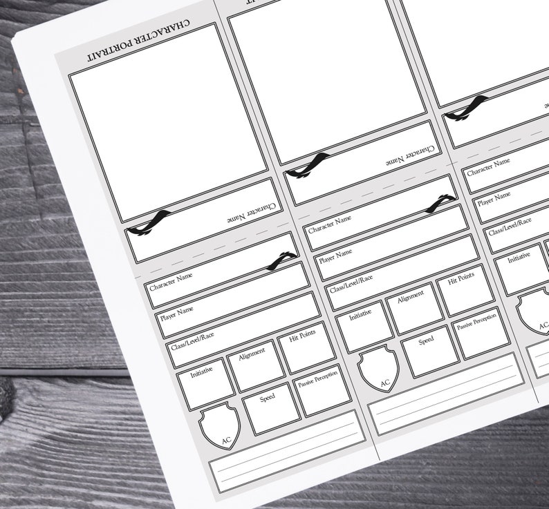 Character Initiative Tracker Tents for D&amp;D - Printable Tent Sheet - Instant Download for ...