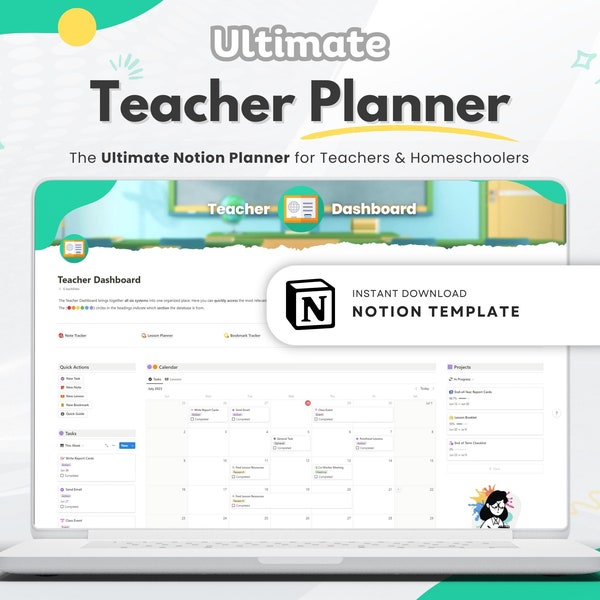Digital Teacher Planner | Notion Template | Academic & Lesson Planning | Digital Planner