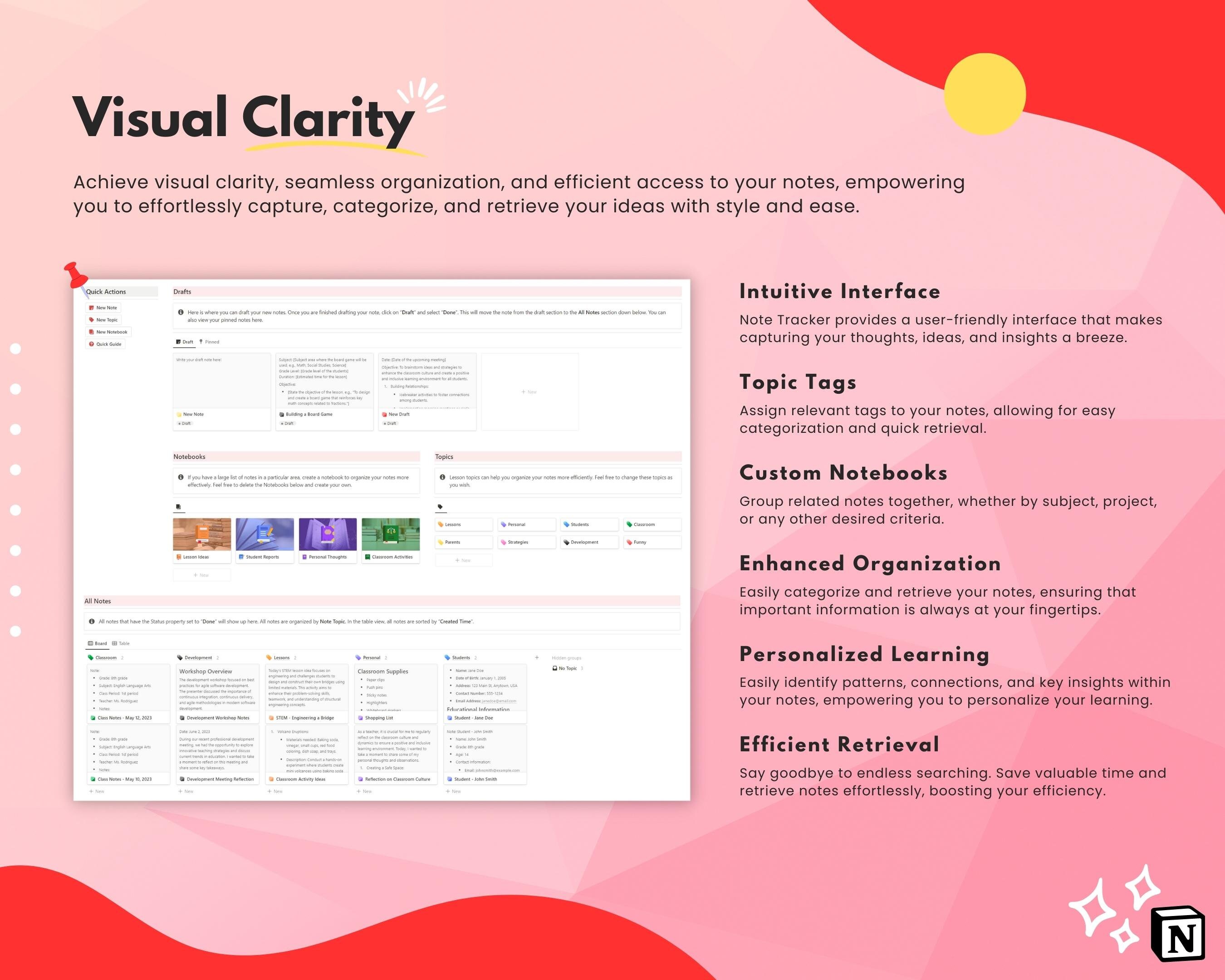 Digital Note Tracker | Notion Template | Academic & Lesson Planning ...