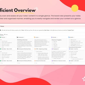 Notemaker Designs Digital Note Tracker | Notion Template | Academic & Lesson Planning ...
