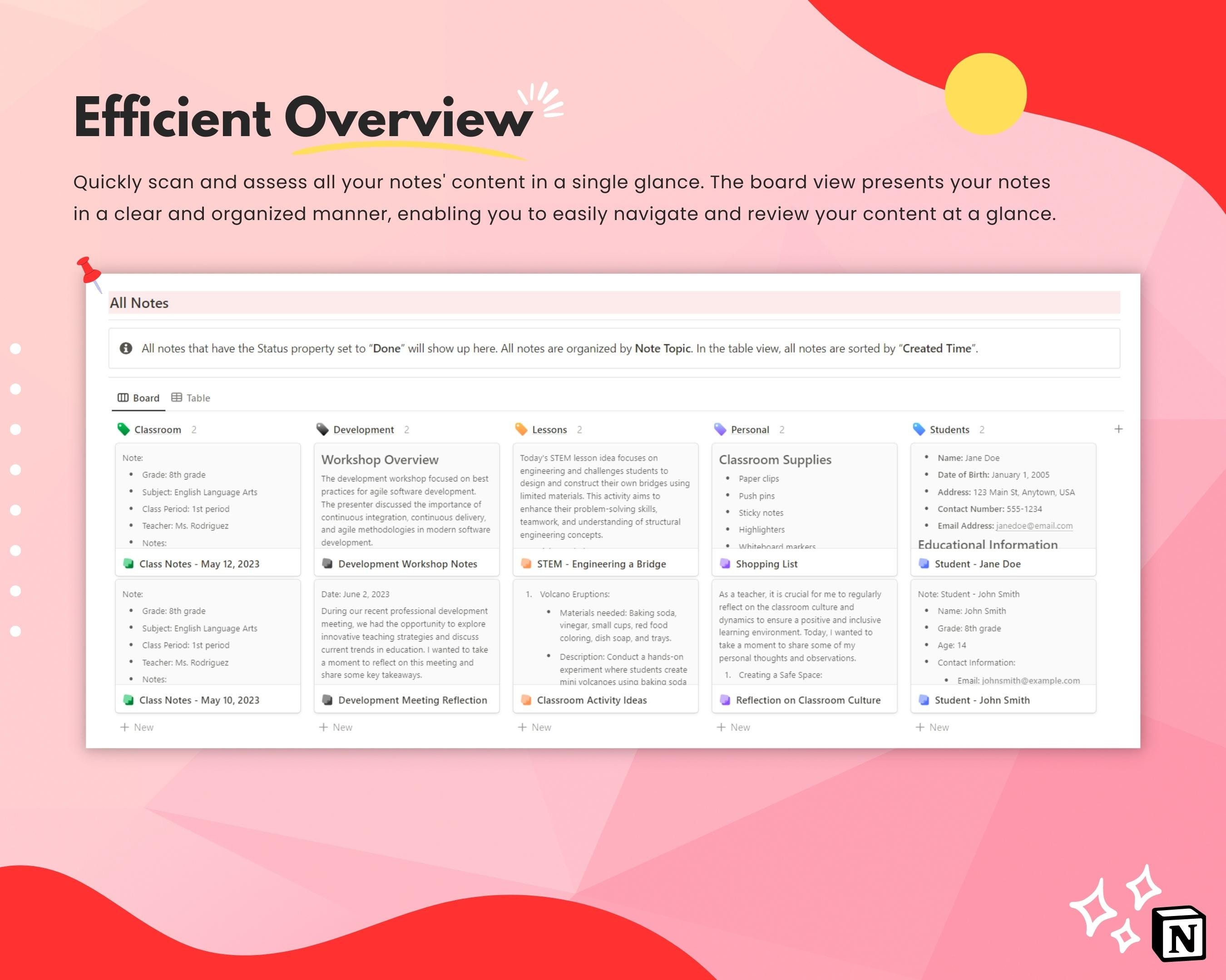 Digital Notes Notion Digital Note Tracker | Notion Template | Academic & Lesson Planning ...