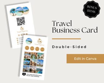 Business Cards for Travel Agent, Travel Business Card Template, Travel Agency Card, Travel Agent Business Cards, TVL102