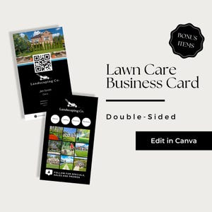Lawn Service Business Card, Lawn Care Business Card Template, Lawn Mowing Business Cards, Lawn Care Business Card Canva, LCB101-7