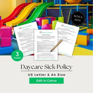 Sick Child Policy, Daycare Illness, Sick Policy, Daycare Sick Policy, Child Illness Policy, CCB203-1