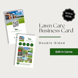 Lawn Care Business Card Canva, Lawn Service Business Card, Lawn Care Business Card Template, Lawn Mowing Business Cards, LCB103-6