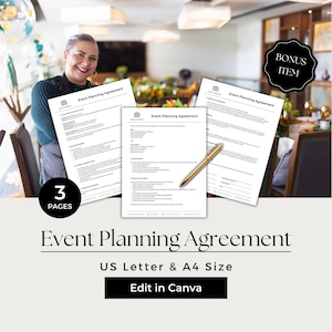 Event Planning Agreement, Event Planner Service Agreement, Event Planner Contract, Event Planning Contract, Event Planning Forms, EVT101-1