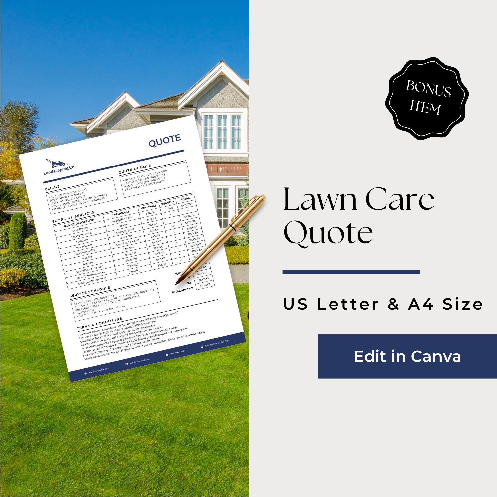 Lawn Care Estimate Template
