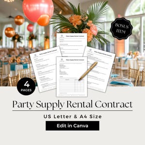 Contratto di noleggio di forniture per feste, contratto di noleggio di attrezzature per feste, contratto di noleggio per eventi, noleggio di forniture per feste, contratto di decorazioni per eventi, PYB101-1