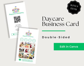 Daycare Business Cards, Childcare Business Card, Business Cards for Daycare, Daycare Advertising, CCB203-1