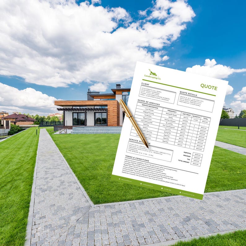 Landscaping Quote Template, Landscaping Estimate Template, Landscaping ...