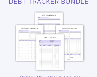 Debt  Tracker | Bill Tracker | Debt Repayment | Expense Tracker |Monthly Budget | Spending Tracker