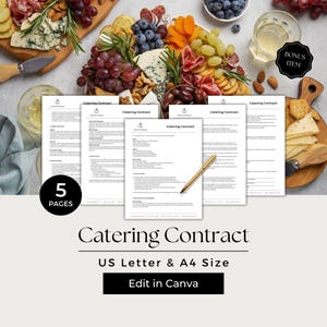 Catering Contract Template, Catering Agreement, Caterer Contract, Catering Template, Catering Services, CTR101-1