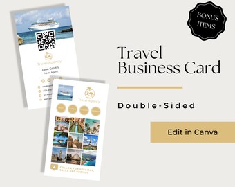 Business Cards for Travel Agent, Travel Business Card Template, Travel Agency Card, Travel Agent Business Cards, TVL103