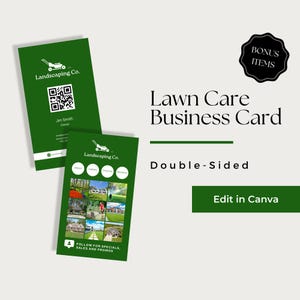 Lawn Mowing Business Cards, Lawn Care Business Card Canva, Lawn Service Business Card, Lawn Care Business Card Template, LCB103-1