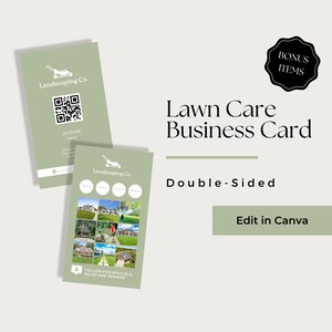 Lawn Mowing Business Cards, Lawn Care Business Card Canva, Lawn Service Business Card, Lawn Care Business Card Template, LCB104-1