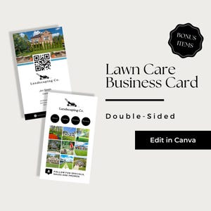 Lawn Care Business Card Template, Lawn Mowing Business Cards, Lawn Care Business Card Canva, Lawn Service Business Card, LCB101-8