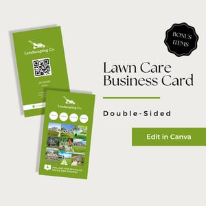 Lawn Mowing Business Cards, Lawn Care Business Card Canva, Lawn Service Business Card, Lawn Care Business Card Template, LCB202-1