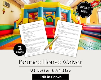 Bounce House Liability Waiver, Event Rental Waiver, Bounce House Forms, Party Rental Waiver, Inflatables Waiver, BHS101-1