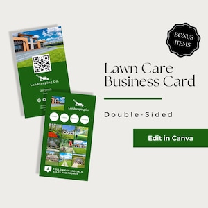 Lawn Mowing Business Cards, Lawn Care Business Card Canva, Lawn Service Business Card, Lawn Care Business Card Template, LCB103-5