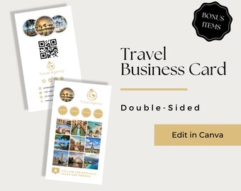 Business Cards for Travel Agent, Travel Business Card Template, Travel Agency Card, Travel Agent Business Cards, TVL103