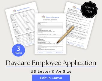 Kita-Angestellter Canva, Kita-Angestellte, Anwendung in der Kindertagesstätte, Mitarbeiter-Applikation, Intake Forms Daycare, CCB204-1