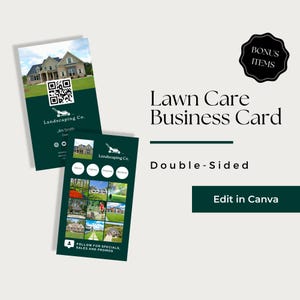Lawn Mowing Business Cards, Lawn Care Business Card Canva, Lawn Service Business Card, Lawn Care Business Card Template, LCB102-5