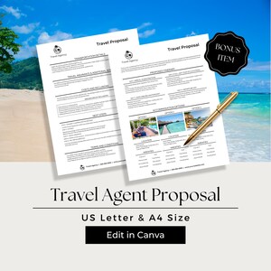 Travel Advisor Proposal Template, Travel Agent Proposal, Canva Travel Proposal Template, Vacation Proposal, TVL 101