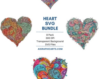 8 Files,  Heart Svg Bundle, Heart Svg, Hand Drawn Heart svg, Heart Svg, Doodle Heart Svg, Sketch Heart Svg, Love Svg, Valentine Svg Png,