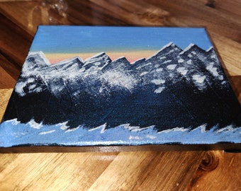 Mountains sunset acrylic on canvas