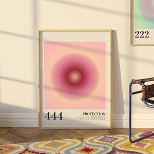 444 Angel Number Aura Energy Gradient Poster DIGITAL DOWNLOAD Printable Aesthetic Spiritual Wall Art for Home, Studio, Bedroom or Dorm