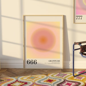 666 Angel Number Aura Energy Gradient Poster DIGITAL DOWNLOAD Printable Aesthetic Spiritual Wall Art for Home, Studio, Bedroom or Dorm