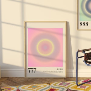 777 Angel Number Aura Energy Gradient Poster DIGITAL DOWNLOAD Printable Aesthetic Spiritual Wall Art for Home, Studio, Bedroom or Dorm
