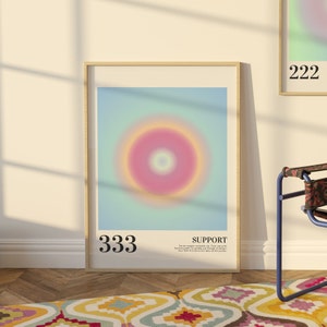 333 Angel Number Aura Energy Gradient Poster DIGITAL DOWNLOAD Printable Aesthetic Spiritual Wall Art for Home, Studio, Bedroom or Dorm