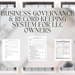 Business Governance & Record-Keeping System for LLC Owners