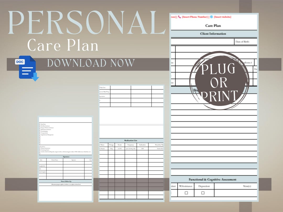 Editable Home Health Plan for Care Template: Client Assessment (PDF ...
