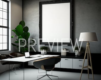 10 Modern Office Frame Mock Ups, Interior Design, Digital Art, Home Frame Mockups, Scenes, Wall Art, Wall Art Frame Mockup