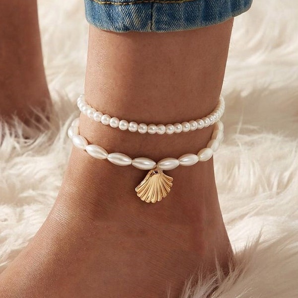 Seashell Anklet Etsy