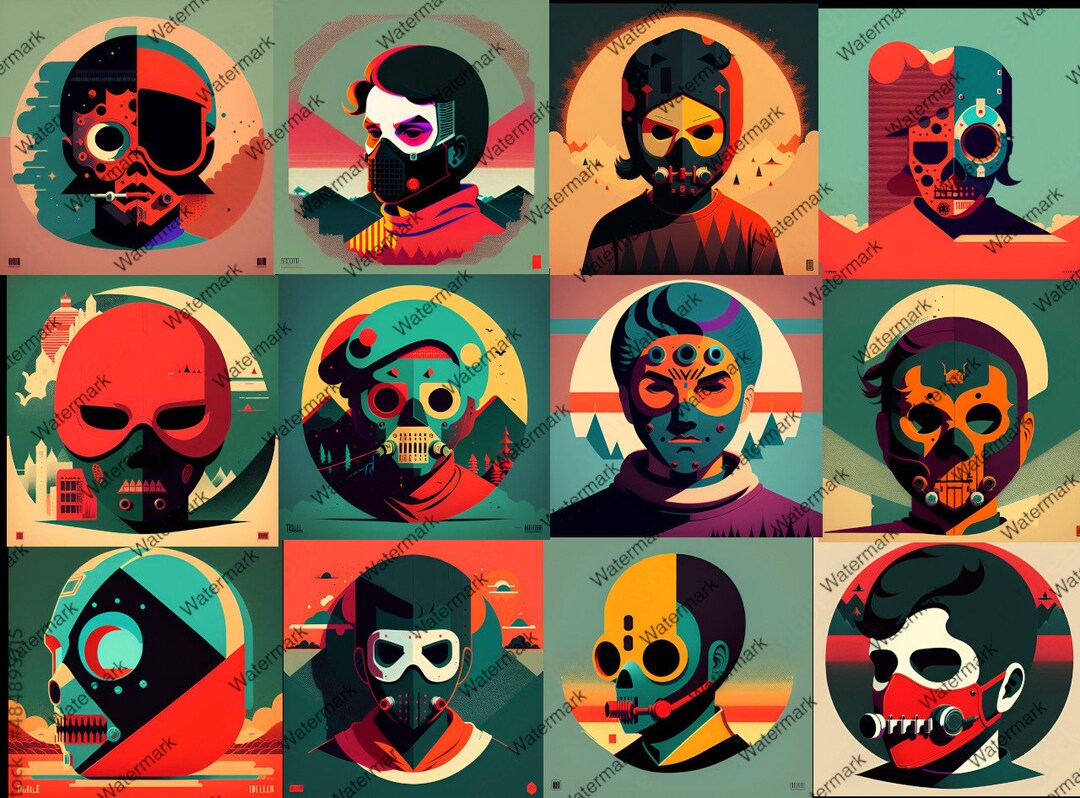 Serial Killer Mask Clip Art, Halloween Art Clip Art, Horror Art, Etsy