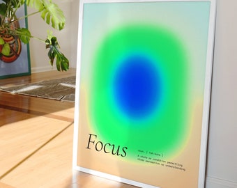 Focus Definition Poster | Gradient Art Print | Inspirational Wall Art | Printed & Mailed