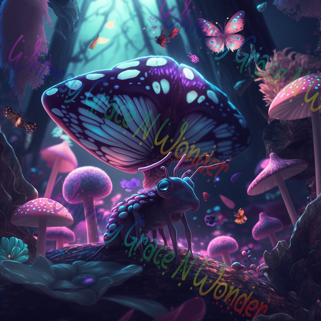 Fantasy Garden Butterflies Fairies Magical PNG Etsy