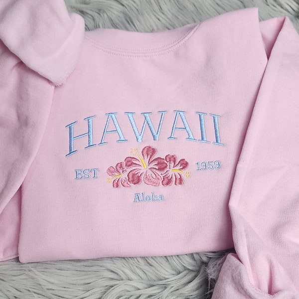 Hawaii Embroidered Sweatshirt - Etsy