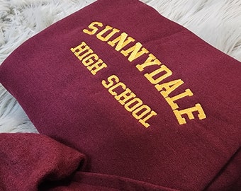 Embroidered Sunnydale High School Unisex Sweatshirt, Buffy Sweatshirt - Hoodie, Buffy The Vampire Slayer, Sunnydale Razorbacks, Large Design