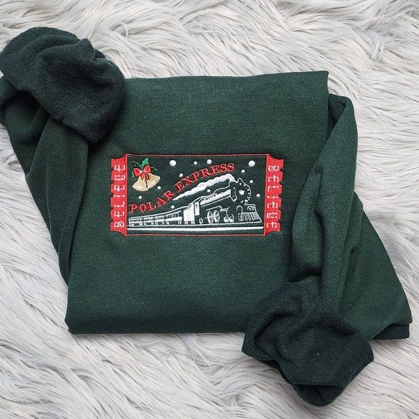Embroidered Polar Express Sweatshirt - Embroidered Polar Train Unisex Sweatshirt - Hooded Sweatshirt - Christmas Gift Toddler - Youth sizes